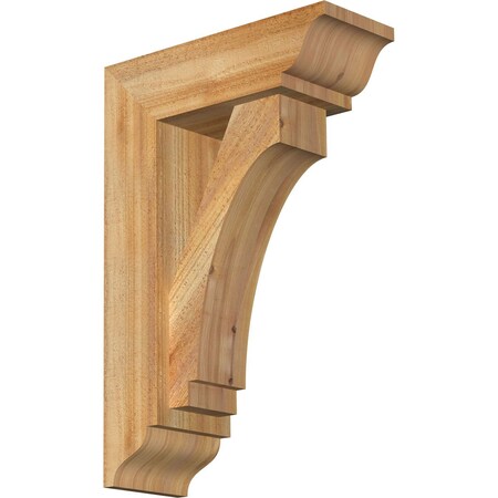 Ekena Millwork Imperial Traditional Rough Sawn Bracket w/ Offset Brace, Western Red Cedar, 6"W x 16"D x 24"H BKT0604X16X24IMP01RWR